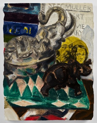  Elizabeth Peyton, Flaubert and  Madame Bovary (Elephants), 2008, oil on board, 22.9 x 30.5 cm; courtesy the Artist/ Gavin Brown’s enterprise, New York/ IMMA